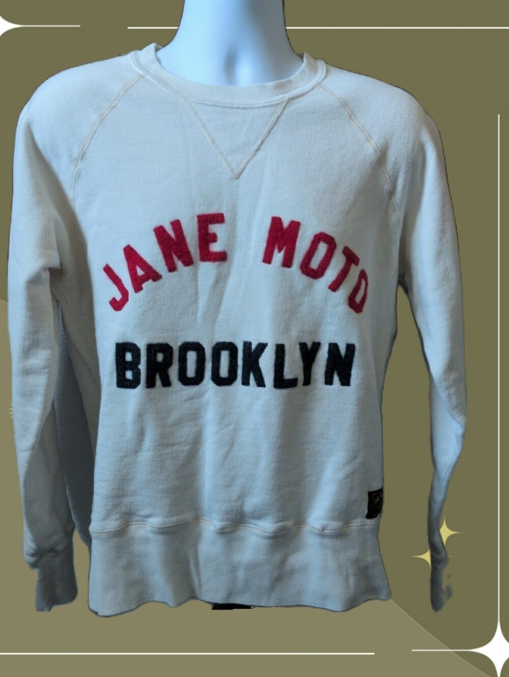✨off-white unisex Jane Motorcycles crewneck sweatshirt size m